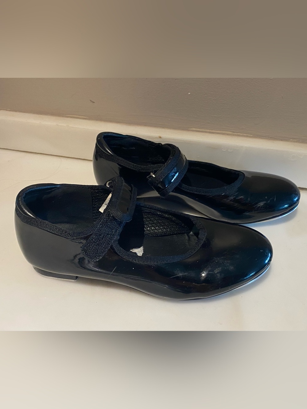 Black Girls' Tap Shoes, Size 12